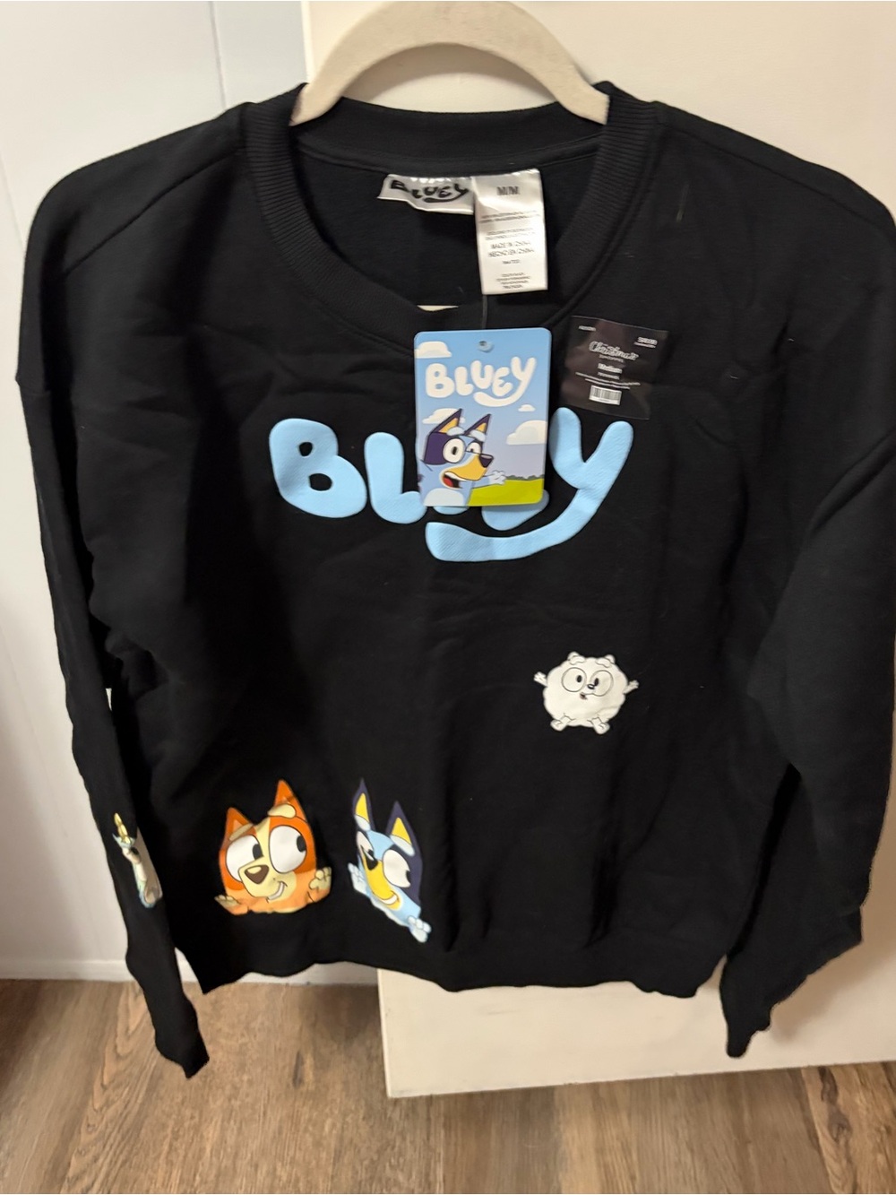 NWT Bluey Black Graphic Sweatshirt with Characters